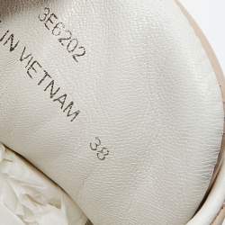 Pre Owned Prada Sport Beige Patent Leather Low Top Sneakers Size 38