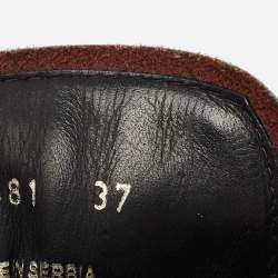 Pre Owned Prada Sport Burgundy/Black Patent Leather Ankle Boots Size 37