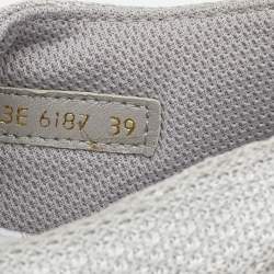 Pre Owned Prada Sport Silver Fabric Low Top Sneakers Size 39