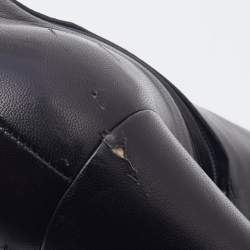 Pre Owned Prada Sport Black Leather Knee Length Wedge Boots Size 37.5