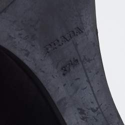 Pre Owned Prada Sport Black Leather Knee Length Wedge Boots Size 37.5