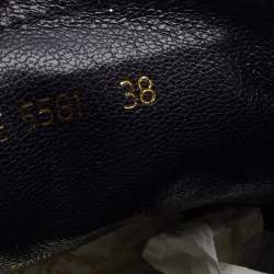 Pre Owned Prada Sport Silver Glitter and Leather Cap Toe Low Top Sneakers Size 38