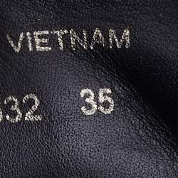 Pre Owned Prada Sport Black Leather Velcro Low Top Sneakers Size 35