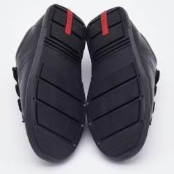 Pre Owned Prada Sport Black Leather Velcro Low Top Sneakers Size 35