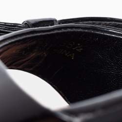 Pre Owned Prada Sport Black Patent Leather Bow Flat Slides Size 38.5