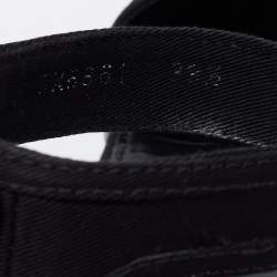 Pre Owned Prada Sport Black Canvas Ankle Strap Flats Size 39.5