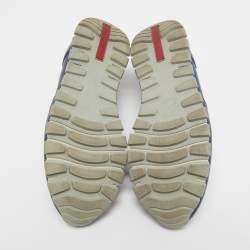 Pre Owned Prada Sport Navy Blue Leather Slip On Sneakers Size 39.5