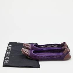 Pre Owned Prada Sport Purple/Brown Mesh and Patent Leather Ballet Flats Size 37