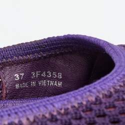 Pre Owned Prada Sport Purple/Brown Mesh and Patent Leather Ballet Flats Size 37