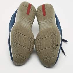 Pre Owned Prada Sport Navy Blue Suede Low Top Sneakers Size 39