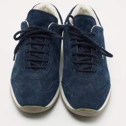 Pre Owned Prada Sport Navy Blue Suede Low Top Sneakers Size 39