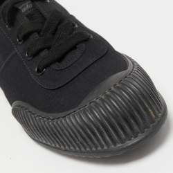 Prada Sport Black Canvas and Rubber Low Top Sneakers Size 37.5