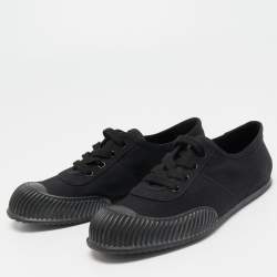 Prada Sport Black Canvas and Rubber Low Top Sneakers Size 37.5