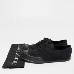 Prada Sport Black Canvas and Rubber Low Top Sneakers Size 37.5