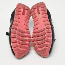 Pre Owned Prada Sport Black Leather and Canvas Low Top Sneakers Size 36