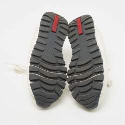 Pre Owned Prada Sport Off White Canvas Low Top Sneakers Size 36.5