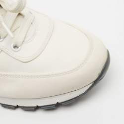 Pre Owned Prada Sport Off White Canvas Low Top Sneakers Size 36.5