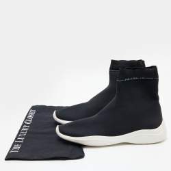 Prada Sport Black Stretch Knit Slip On Sneakers Size 38