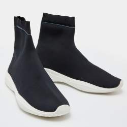 Prada Sport Black Stretch Knit Slip On Sneakers Size 38