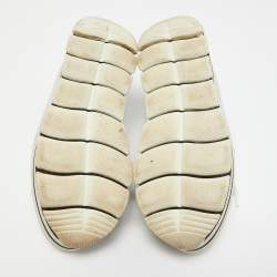 Pre Owned Prada Sport Silver Leather Platform Sneakers Size 36