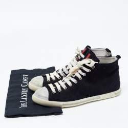 Pre Owned Prada Black Suede High Top Sneakers Size 39