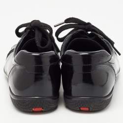 Pre Owned Prada Sport Black Patent Leather Low Top Sneakers Size 38