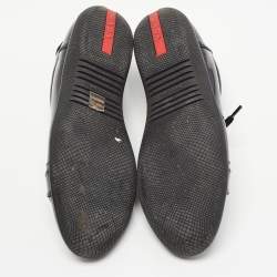 Pre Owned Prada Sport Black Patent Leather Low Top Sneakers Size 38