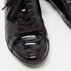 Pre Owned Prada Sport Black Patent Leather Low Top Sneakers Size 38