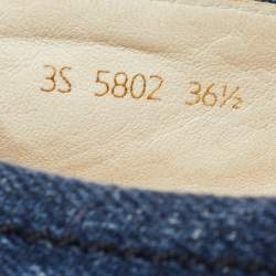 Pre Owned Prada Sport Blue Denim Slip On Sneakers Size 36.5