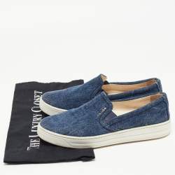 Pre Owned Prada Sport Blue Denim Slip On Sneakers Size 36.5