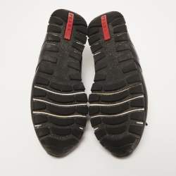 Pre Owned Prada Sport Black Leather Low Top Sneakers Size 38