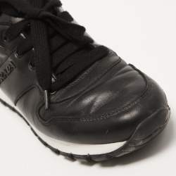Pre Owned Prada Sport Black Leather Low Top Sneakers Size 38