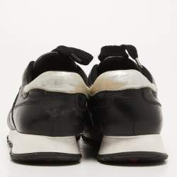 Pre Owned Prada Sport Black Leather Low Top Sneakers Size 38