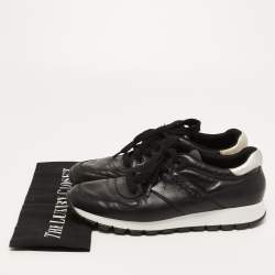 Pre Owned Prada Sport Black Leather Low Top Sneakers Size 38