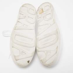 Pre Owned Prada Sport White/Silver Leather Low Top Sneakers Size 38.5