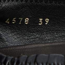 Pre Owned Prada Sport Black Patent Leather Buckle Detail Ballet Flats Size 39