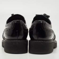 Pre Owned Prada Sport Black/Blue Leather Brogue Derby Size 37.5