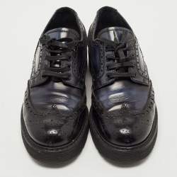 Pre Owned Prada Sport Black/Blue Leather Brogue Derby Size 37.5