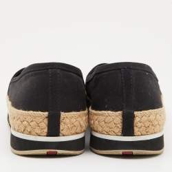 Prada Sport Black Canvas Espadrille Loafers Size 38.5
