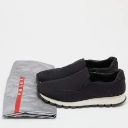 Pre Owned Prada Sport Black Canvas Slip On Sneakers Size 39