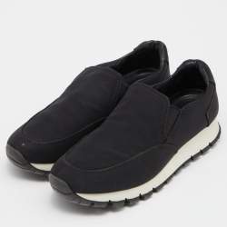 Pre Owned Prada Sport Black Canvas Slip On Sneakers Size 39