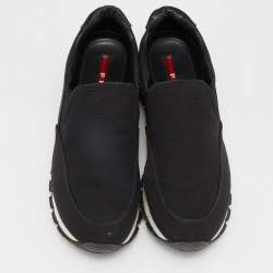 Pre Owned Prada Sport Black Canvas Slip On Sneakers Size 39