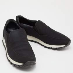 Pre Owned Prada Sport Black Canvas Slip On Sneakers Size 39