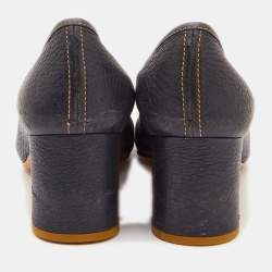 Pre Owned Prada Sport Navy Blue Leather Loafer Pumps Size 39