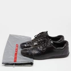 Pre Owned Prada Sports Black Patent Leather Low Top Sneakers Size 40
