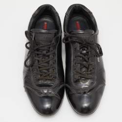 Pre Owned Prada Sports Black Patent Leather Low Top Sneakers Size 40