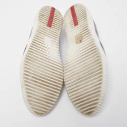 Pre Owned Prada Sport Navy Blue Patent Leather Slip-On Sneakers Size 37.5