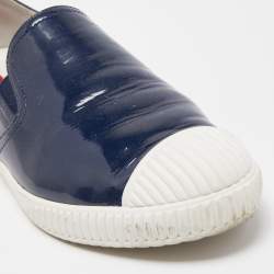 Pre Owned Prada Sport Navy Blue Patent Leather Slip-On Sneakers Size 37.5