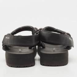 Pre Owned Prada Sport Black Leather Padded Platform Sandals Size 37