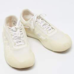 Pre Owned Prada Sport x Adidas White Mesh Luna Rossa Sneakers Size 37 1/3